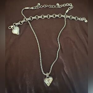 Brighton Silver Heart Necklace and Bracelet
